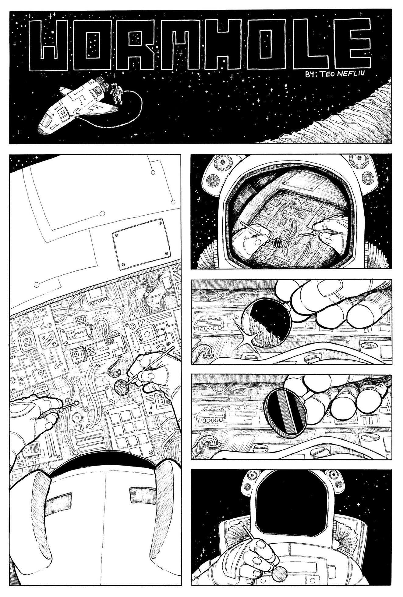 Wormhole Page 1 - Pen and Ink