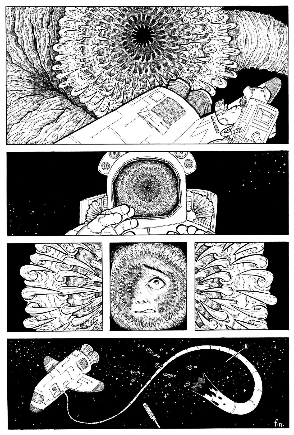 Wormhole Page 3 - Pen and Ink