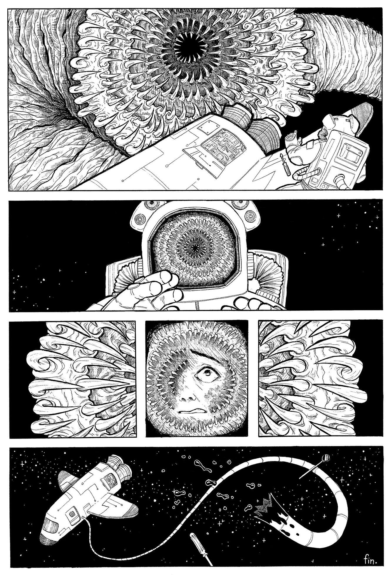 Wormhole Page 3 - Pen and Ink