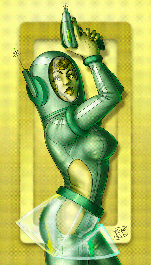 Retrofuturism Pinup - Digital
