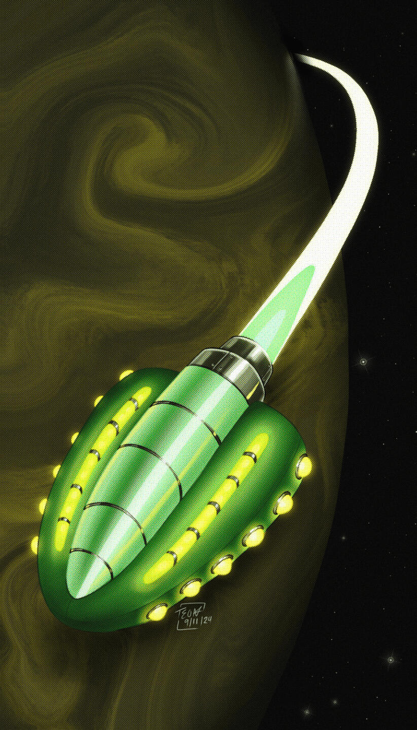 Retrofuturism Spaceship - Digital