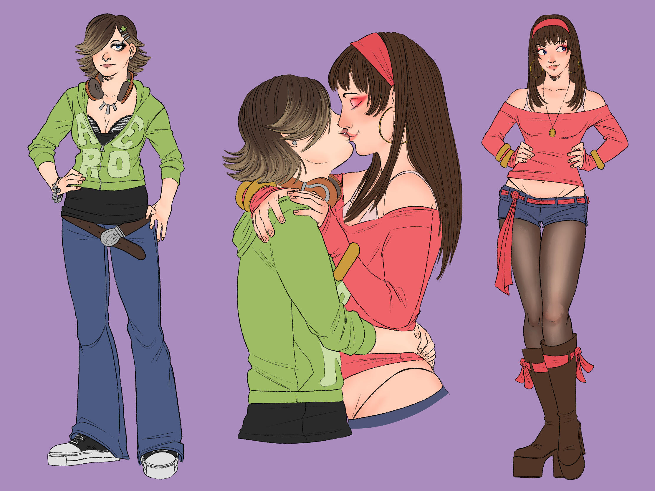 00's Girlfriends: an old character redraw WIP
