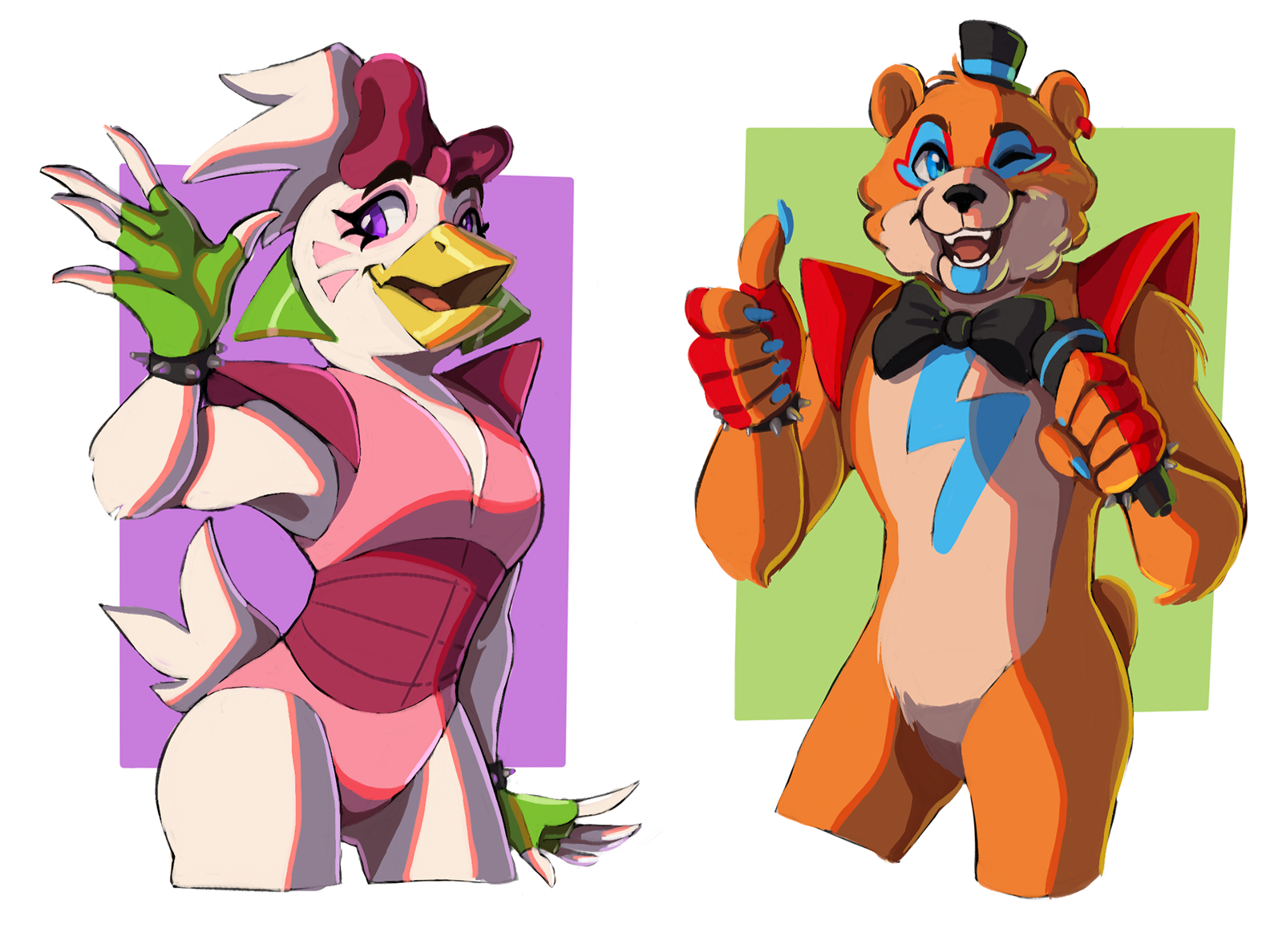 Glamrock Chica and Freddy - Five Nights at Freddy's: Security Breach